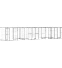 Outdoor-Hundezwinger mit Überdachung Verzinkter Stahl 21,78 m²