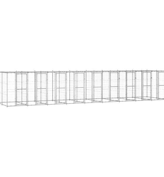 Outdoor-Hundezwinger mit Überdachung Verzinkter Stahl 21,78 m²