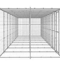 Outdoor-Hundezwinger mit Überdachung Verzinkter Stahl 21,78 m²