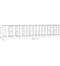 Outdoor-Hundezwinger mit Überdachung Verzinkter Stahl 21,78 m²