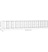 Outdoor-Hundezwinger mit Überdachung Verzinkter Stahl 26,62 m²