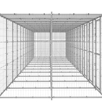 Outdoor-Hundezwinger mit Überdachung Verzinkter Stahl 29,04 m²