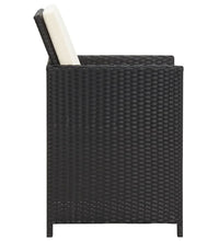 Garten-Essstühle mit Kissen 4 Stk. Schwarz Poly Rattan