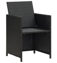 Garten-Essstühle mit Kissen 4 Stk. Schwarz Poly Rattan