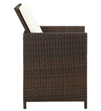 Garten-Essstühle mit Kissen 4 Stk. Braun Poly Rattan