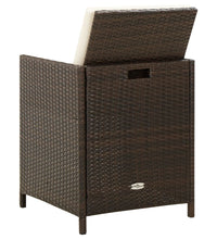 Garten-Essstühle mit Kissen 4 Stk. Braun Poly Rattan