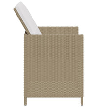 Garten-Essstühle mit Kissen 4 Stk. Beige Poly Rattan