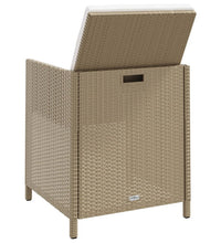 Garten-Essstühle mit Kissen 4 Stk. Beige Poly Rattan