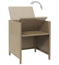 Garten-Essstühle mit Kissen 4 Stk. Beige Poly Rattan