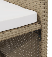 Garten-Essstühle mit Kissen 4 Stk. Beige Poly Rattan