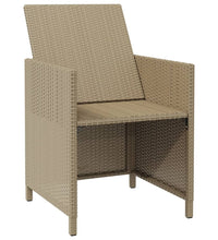 Garten-Essstühle mit Kissen 4 Stk. Beige Poly Rattan