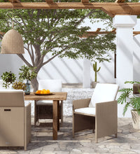 Garten-Essstühle mit Kissen 4 Stk. Beige Poly Rattan