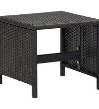 Gartenhocker 4 Stk. mit Kissen Schwarz Poly Rattan