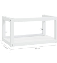 Badezimmer Wand-Waschtischgestell Weiß 59x38x31 cm Eisen