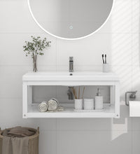 Badezimmer Wand-Waschtischgestell Weiß 79x38x31 cm Eisen