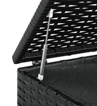 Garten-Kissenbox PE Rattan 100x49x103,5 cm Schwarz