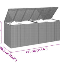 Garten-Kissenbox PE Rattan 291x100,5x104 cm Braun