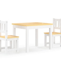3-tlg. Kinder-Sitzgruppe Weiß und Beige MDF