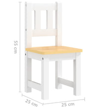 3-tlg. Kinder-Sitzgruppe Weiß und Beige MDF