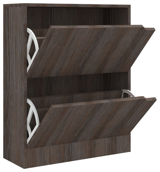 Schuhschrank mit 2 Türen Grau Sonoma-Eiche 59x24x74 cm