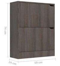 Schuhschrank mit 2 Türen Grau Sonoma-Eiche 59x24x74 cm