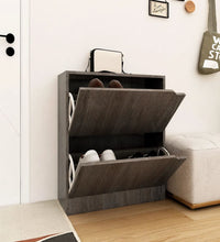 Schuhschrank mit 2 Türen Grau Sonoma-Eiche 59x24x74 cm