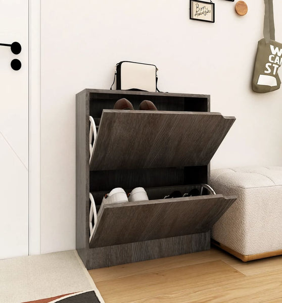 Schuhschrank mit 2 Türen Grau Sonoma-Eiche 59x24x74 cm