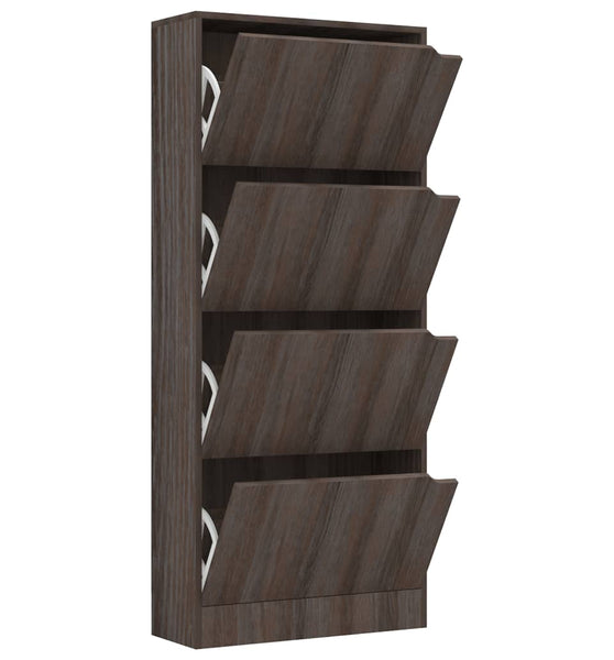 Schuhschrank mit 4 Türen Grau Sonoma-Eiche 59x24x136 cm