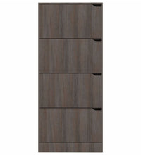 Schuhschrank mit 4 Türen Grau Sonoma-Eiche 59x24x136 cm