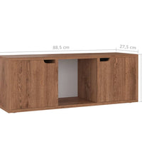 TV-Schrank Braun Eichen-Optik 88,5x27,5x30,5 cm Holzwerkstoff