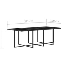 9-tlg. Garten-Essgruppe mit Kissen Poly Rattan Grau