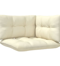 Garten-Ecksofa mit Kissen in Creme Massivholz Kiefer