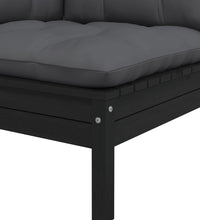 2-Sitzer-Gartensofa mit Kissen Schwarz Massivholz Kiefer