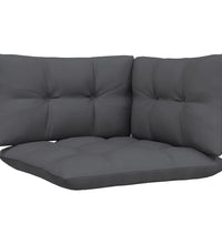 2-Sitzer-Gartensofa mit Kissen Schwarz Massivholz Kiefer