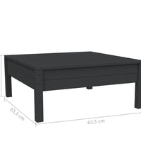 3-tlg. Garten-Lounge-Set mit Kissen Schwarz Kiefer Massivholz