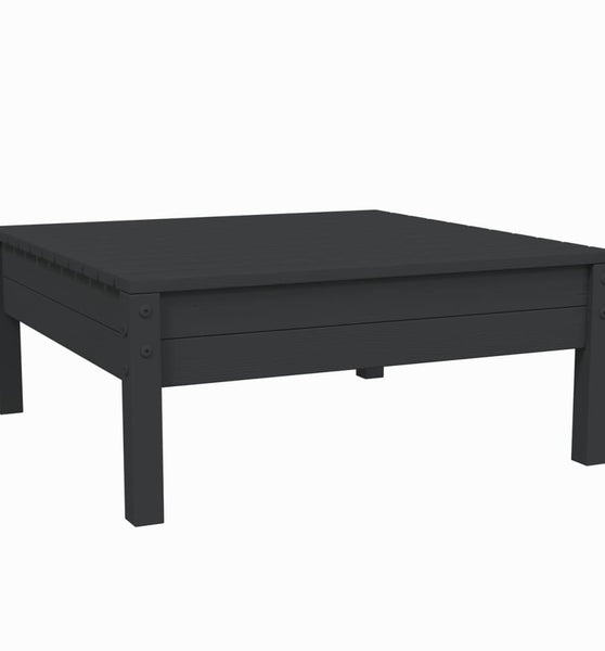 3-tlg. Garten-Lounge-Set mit Kissen Schwarz Kiefer Massivholz