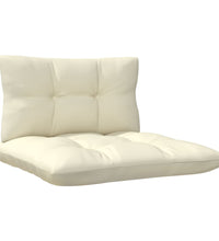 3-tlg. Garten-Lounge-Set mit Kissen in Creme Massivholz Kiefer