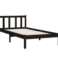 Massivholzbett Schwarz Kiefer 90x190 cm