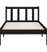 Massivholzbett Schwarz Kiefer 90x190 cm