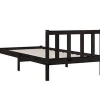 Massivholzbett Schwarz Kiefer 90x190 cm