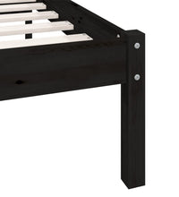 Massivholzbett Schwarz Kiefer 90x190 cm