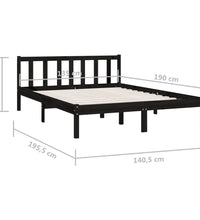 Massivholzbett Schwarz Kiefer 135x190 cm