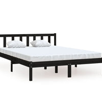 Massivholzbett Schwarz Kiefer 140x190 cm