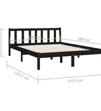 Massivholzbett Schwarz Kiefer 140x190 cm