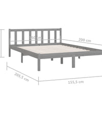 Massivholzbett Grau Kiefer 150x200 cm
