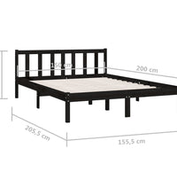 Massivholzbett Schwarz Kiefer 150x200 cm