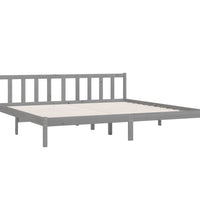 Massivholzbett Grau Kiefer 200x200 cm