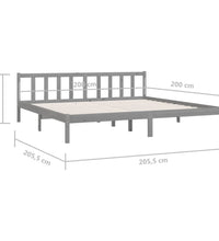 Massivholzbett Grau Kiefer 200x200 cm