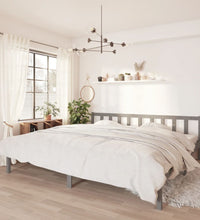Massivholzbett Grau Kiefer 200x200 cm