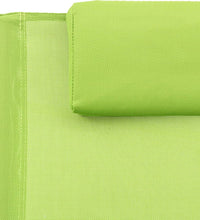 Sonnenliege mit Kissen Stahl und Textilene Grün